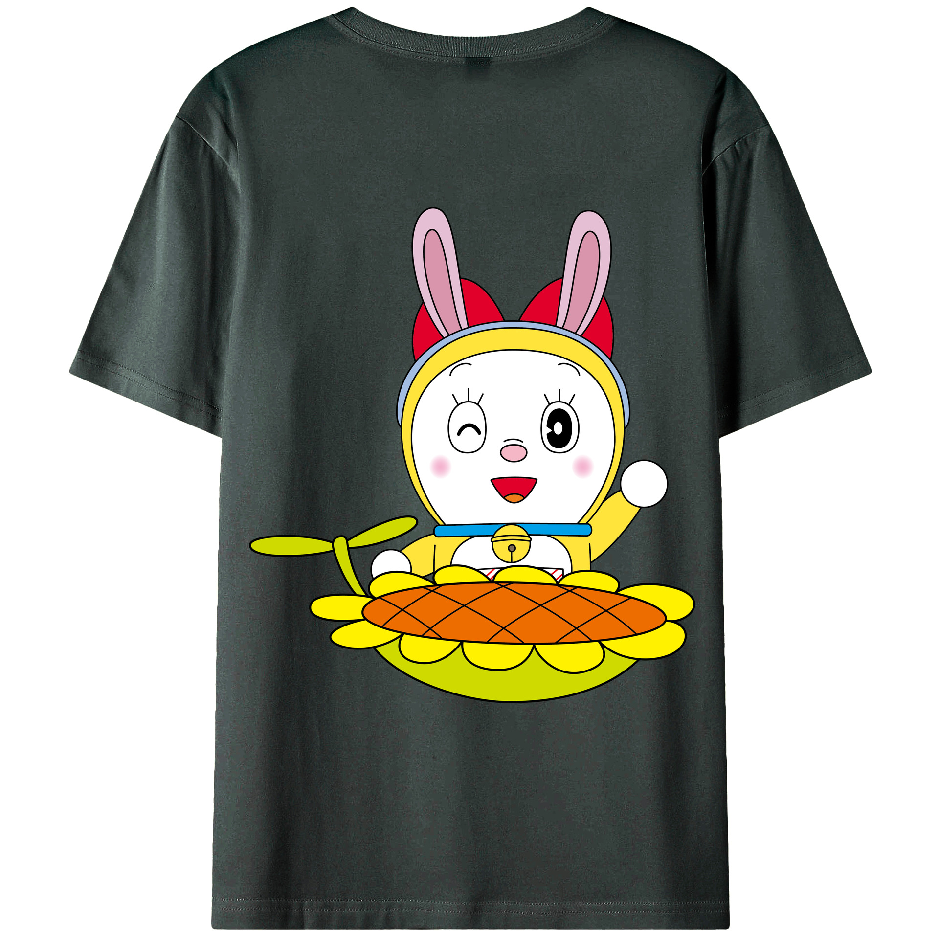 （画像用） ドラえもん ドラミ Doraemon Dorami 綿100％ メンズ半袖Tシャツ（バックプリント） 通気性
